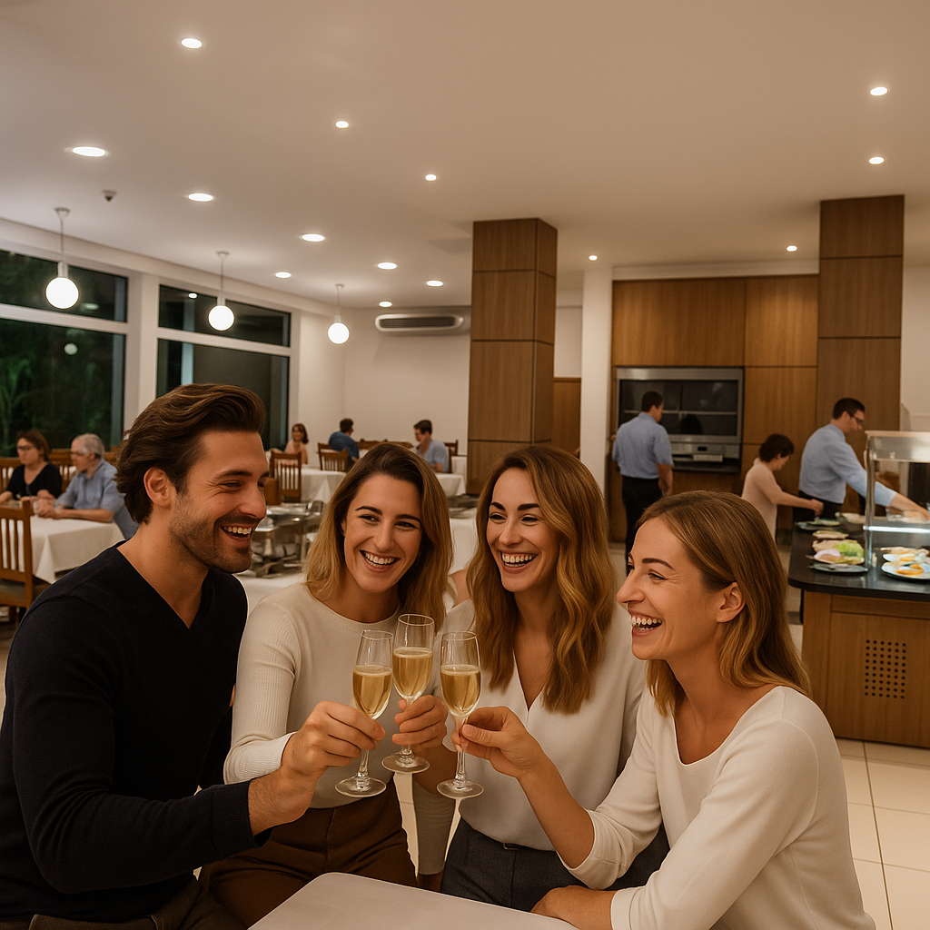 20250812 2336 Restaurante com Família Brindando remix 01k2gmfvyvfx483amj8xxxqj18